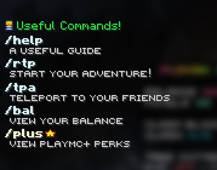 Cover for Top Commands on PlayMC